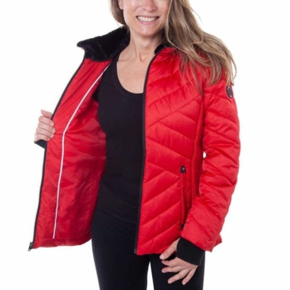 Nautica Ladies' Puffer Jacket Color Red - Picture 1 of 3